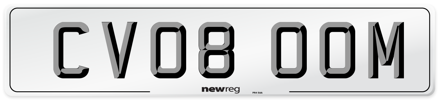 CV08 OOM Number Plate from New Reg